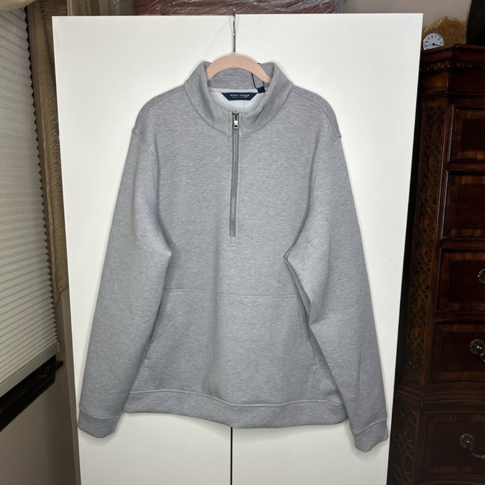 Peter Millar Crown Crafted Winsome Half Zip Gale Grey Pullover Mens XL NEW